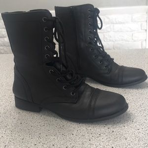 Black combat boots size 11